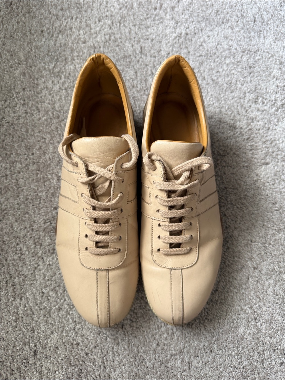 Women’s Bally Leather Casual Sneakers in Beige